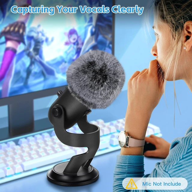 Alt view image 7 of 7 - Blue Yeti Pop Filter, Furry Microphone Foam Windscreen Cover | Fits Yeti, Yeti X, Yeti Nano, Yeti Pro, ZealSound K66, AM8, A6T, SoloCast, Razer Seiren Mini & USB Mics for Podcasting, Black