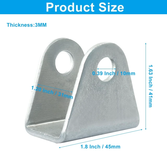 Alt view image 3 of 5 - Universal Shock Mount Kit, Silver Steel, 4 Pack | ATV Dirt Bike Compatible, U Shape Suspension Bracket, Includes Hardware, For Go-Karts Motorcycles