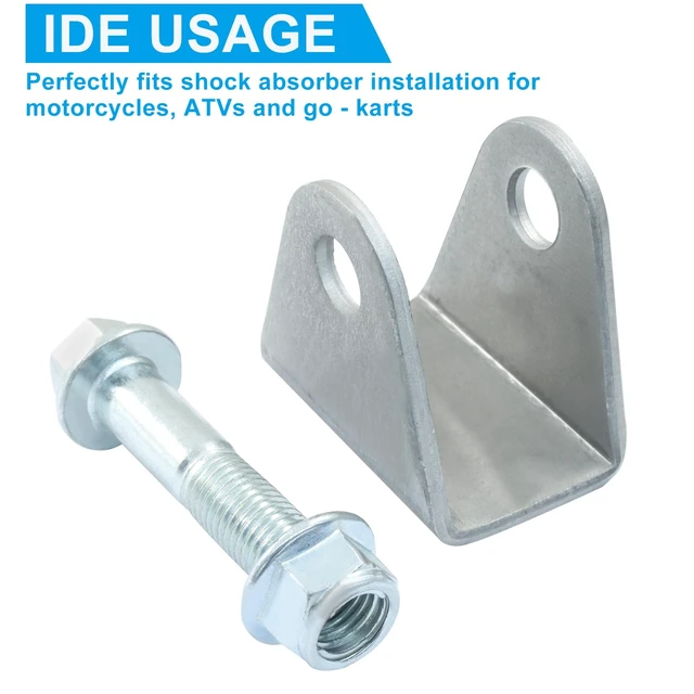Alt view image 5 of 5 - Universal Shock Mount Kit, Silver Steel, 4 Pack | ATV Dirt Bike Compatible, U Shape Suspension Bracket, Includes Hardware, For Go-Karts Motorcycles