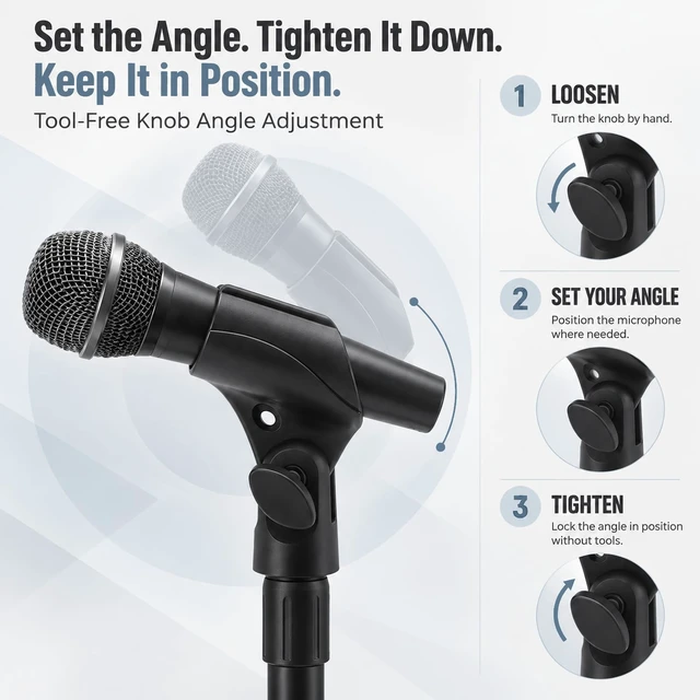 Alt view image 4 of 7 - 2 Pack Mic Clip, 5/8" Male to 3/8" Female Adapters | Secure, Adjustable Mic Positioning for Live Shows, Worship Services, and Event Setups