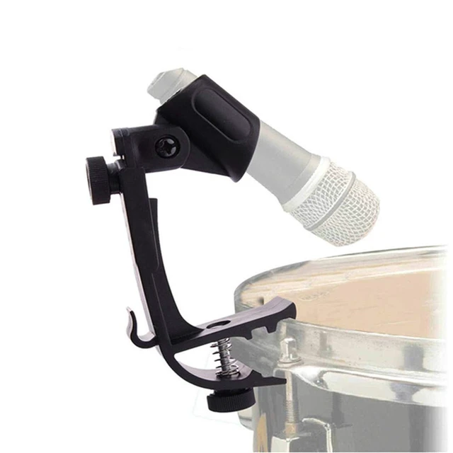 Alt view image 3 of 7 - Adjustable Drum Rim Mic Clips, Microphone Mount Clamp (Pack of 2) | Rim-Mount Mic Clips Position Microphones Without a Floor Stand, Check Drum Rim and Microphone Fit Before Purchase