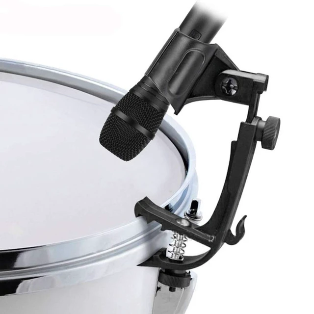 Alt view image 2 of 7 - Adjustable Drum Rim Mic Clips, Microphone Mount Clamp (Pack of 2) | Rim-Mount Mic Clips Position Microphones Without a Floor Stand, Check Drum Rim and Microphone Fit Before Purchase