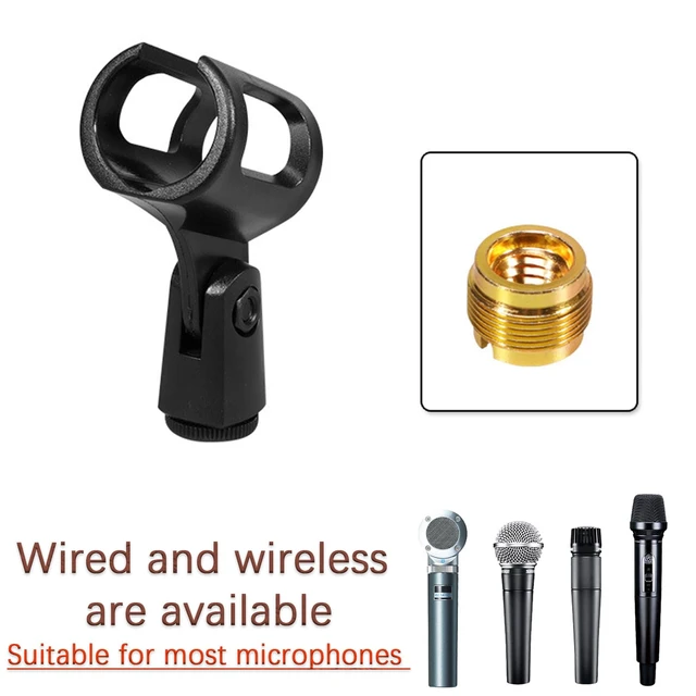 Alt view image 4 of 6 - 4-Pack Adjustable Rubber Microphone Holder Clips 29-32mm Black | shockproof rubber build, flexible clamp mount, handheld mic stand fit, adjustable inner diameter, stage studio