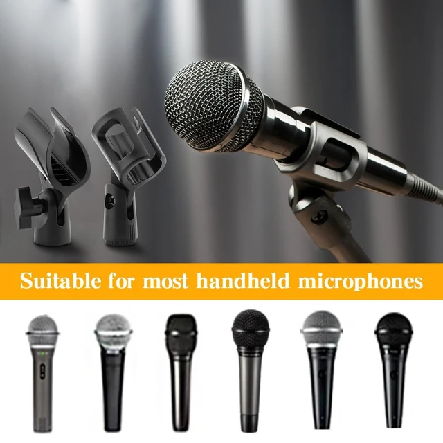 Alt view image 3 of 7 - 3 PCS Microphone Clip Holder with 5/8" Male to 3/8" Female Screw Adapter | Universal Microphone Clip Holder, Adjustable Mic Holder for Stand 5/8" to 3/8" Adapter for Wired Wireless Microphones