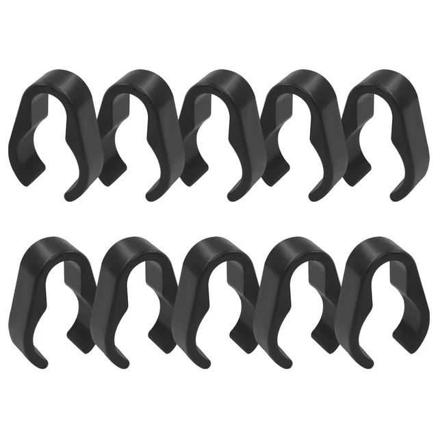 Alt view image 2 of 2 - 10Pcs Microphone Cable Clip, 25mm | Durable Plastic, Mic Stand Cable Holders, Universal Mic Boompole Clips, Fits 25mm Diameter Poles