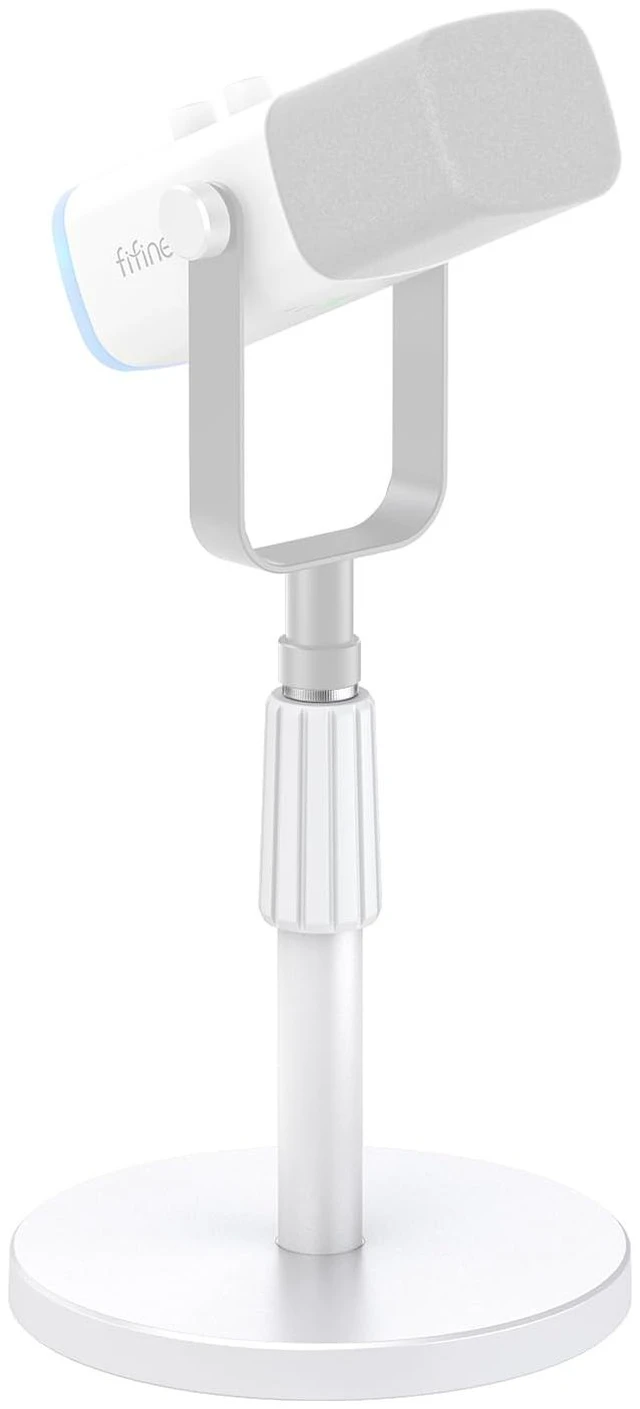 Main image of BS1W Desktop Mic Stand With Adjustable Height Stand for Streaming | Gaming Desk Mic Stand, Up to 4.4lbs, Flat-Base, 3/8" & 5/8" Screw Adapter, for podcast Content Creating
