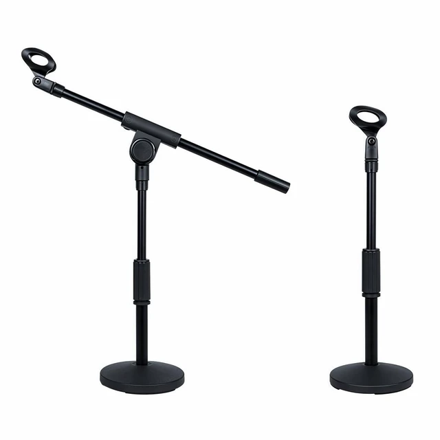 Main image of Heavy-Duty Tabletop Microphone Stand - Universal Adjustable Mic Holder with Shock Mount & Non-Slip Base for Recording, Streaming, Podcasting