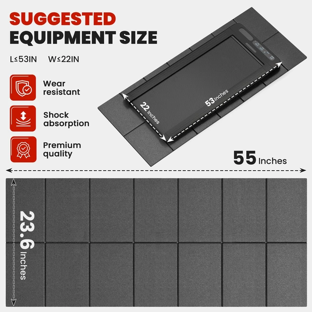 Alt view image 2 of 7 - Walking Pad Mat 55x24 for Carpet Floors, Workout Floor Protection | Treadmill Mat for Hardwood Under Walking pad Treadmill Bike Exercise Equipment