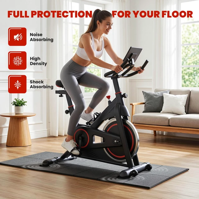 Alt view image 5 of 7 - Walking Pad Mat 55x24 for Carpet Floors, Workout Floor Protection | Treadmill Mat for Hardwood Under Walking pad Treadmill Bike Exercise Equipment