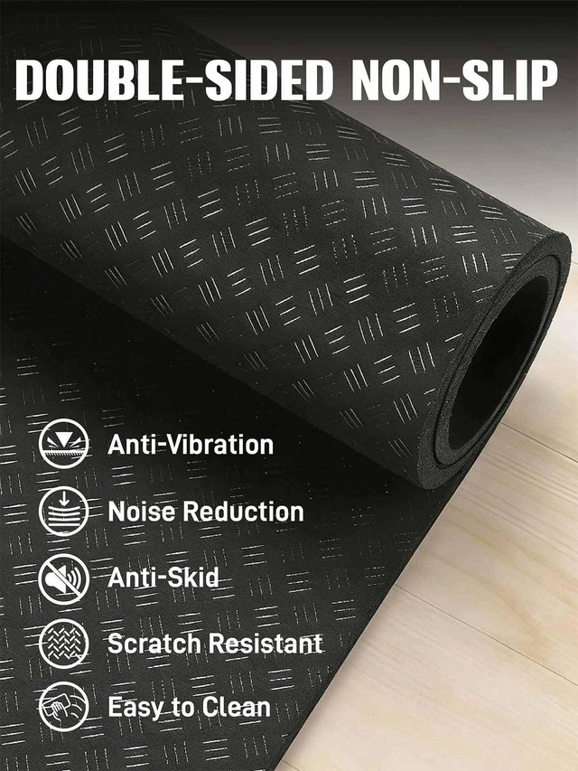 Alt view image 2 of 6 - Upgraded Double-Sided Non-Slip Surface Mat for Vibration Plate Machine - Anti Vibration Pad & Exercise Mat for Most Vibration Platform Machines, Reduce Noise Accessories, Protect Floors & Carpet