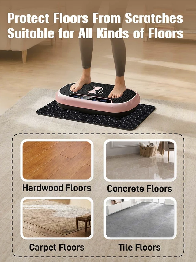 Alt view image 3 of 6 - Upgraded Double-Sided Non-Slip Surface Mat for Vibration Plate Machine - Anti Vibration Pad & Exercise Mat for Most Vibration Platform Machines, Reduce Noise Accessories, Protect Floors & Carpet