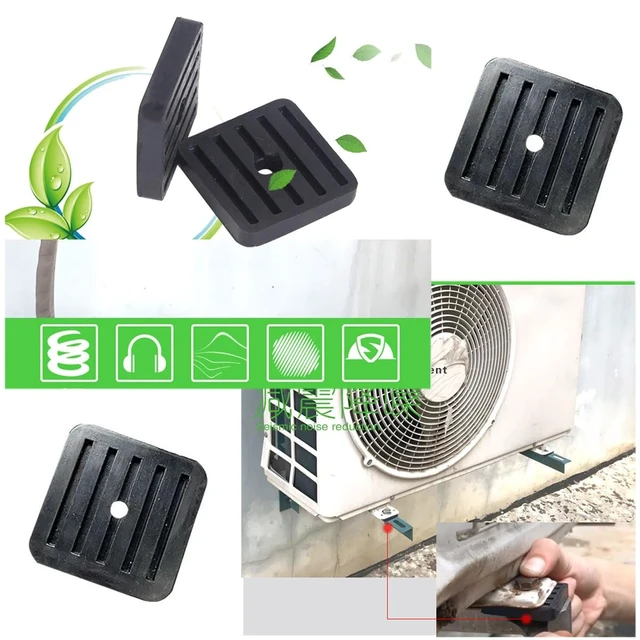 Alt view image 3 of 7 - 4 Pack Mini Split Anti-Vibration Pads Wall Mounting Bracket Isolator Rubber Pad Damper Shock Absorbing Feet for Ductless Air Conditioner Heat Pump System Outdoor Condenser Unit A/C HVAC