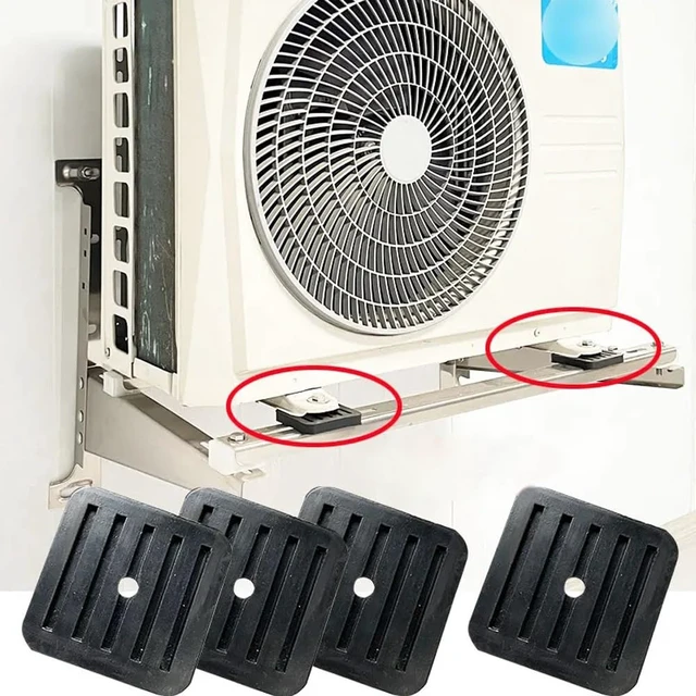 Alt view image 4 of 7 - 4 Pack Mini Split Anti-Vibration Pads Wall Mounting Bracket Isolator Rubber Pad Damper Shock Absorbing Feet for Ductless Air Conditioner Heat Pump System Outdoor Condenser Unit A/C HVAC