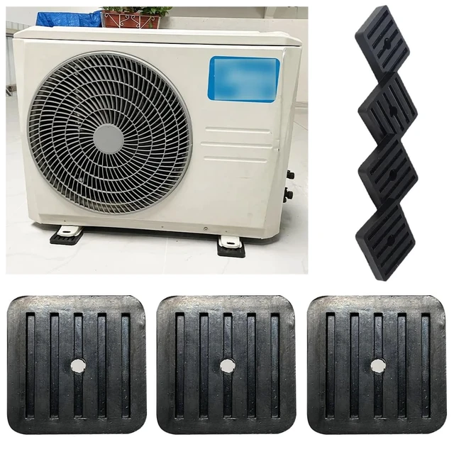 Alt view image 6 of 7 - 4 Pack Mini Split Anti-Vibration Pads Wall Mounting Bracket Isolator Rubber Pad Damper Shock Absorbing Feet for Ductless Air Conditioner Heat Pump System Outdoor Condenser Unit A/C HVAC