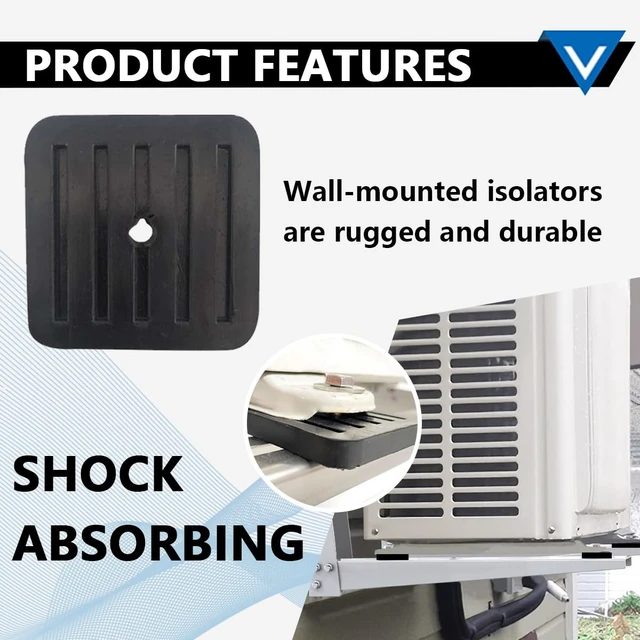 Alt view image 5 of 7 - 4 Pcs Mini Split Anti-Vibration Pads, Air Conditioner Shock Pad, Wall Mounting Bracket Rubber Isolator Pad for Ductless Split Air Conditioner Condenser Heat Pump System Outdoor Condenser Unit A/C HVAC