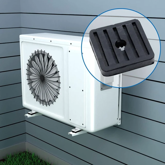 Alt view image 7 of 7 - 4 Pcs Mini Split Anti-Vibration Pads, Air Conditioner Shock Pad, Wall Mounting Bracket Rubber Isolator Pad for Ductless Split Air Conditioner Condenser Heat Pump System Outdoor Condenser Unit A/C HVAC