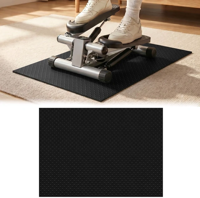 Main image of Double-Sided Felt Elliptical Mat, 26" x 18", Non-Slip Stepper Mat | Raised Dot Non-Slip Texture Exercise equipment mat protects floors helps reduce noise and vibration under machines