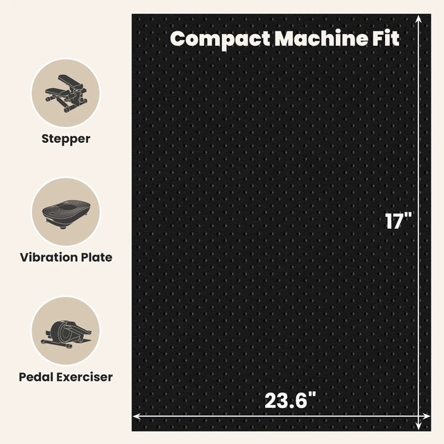 Alt view image 2 of 7 - Double-Sided Felt Elliptical Mat, 26" x 18", Non-Slip Stepper Mat | Raised Dot Non-Slip Texture Exercise equipment mat protects floors helps reduce noise and vibration under machines