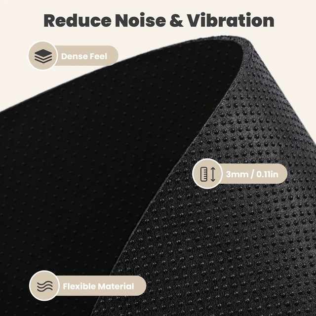 Alt view image 7 of 7 - Double-Sided Felt Elliptical Mat, 26" x 18", Non-Slip Stepper Mat | Raised Dot Non-Slip Texture Exercise equipment mat protects floors helps reduce noise and vibration under machines