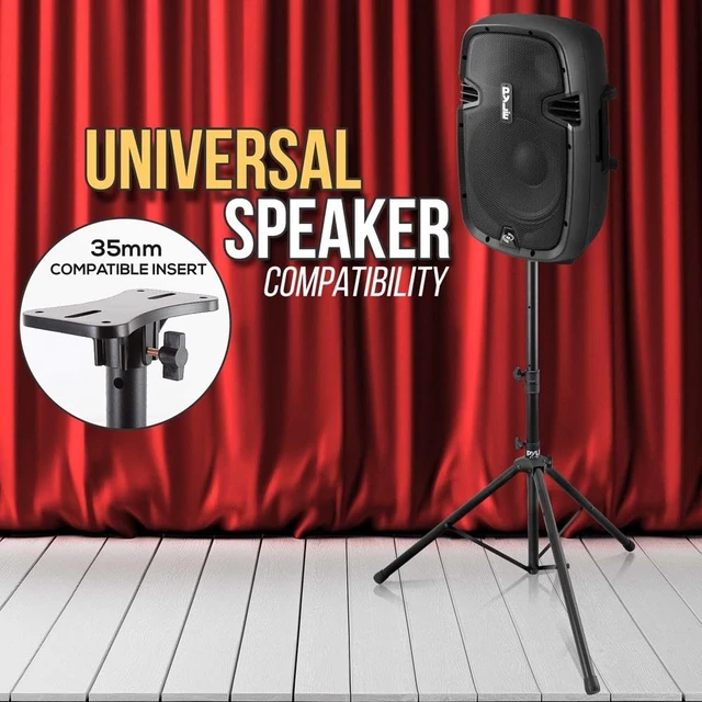 Alt view image 3 of 7 - Mount Holder Heavy Duty Rubber Capped Tripod, Adjustable Height from 36.2 x 58.0 inches, Locking Safety PIN and 35mm Compatible Insert, On-Stage or in-Studio Use - PSTND1