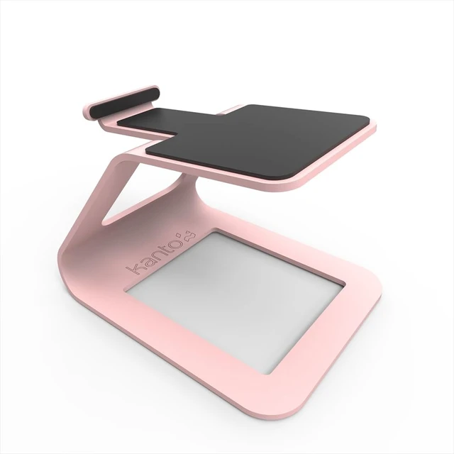 Alt view image 4 of 7 - SE2 Elevated Desktop Speaker Stands for Small Speakers & Compact 2-3 Studio Monitors | 3.8 Tall | Supports 7.1 lbs | Damping 1.5 mm Silicone Padding | Pair | Pink