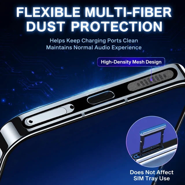 Alt view image 2 of 7 - 8-piece Speaker Protection Cover, Suitable for Samsung Galaxy S26, S26 Plus, S26 Ultra, USB-C Port dust Plug, with Metal mesh dust Cover, Tweezers, Cleaning Tools