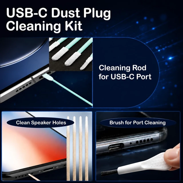 Alt view image 7 of 7 - 8-piece Speaker Protection Cover, Suitable for Samsung Galaxy S26, S26 Plus, S26 Ultra, USB-C Port dust Plug, with Metal mesh dust Cover, Tweezers, Cleaning Tools