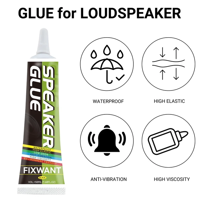 Alt view image 2 of 6 - Loud Speaker Repair Glue Foam Side Dust Cap Rubber Edge Cone Basin Strong Adhesive 50ML/1.68 fl.oz (1)