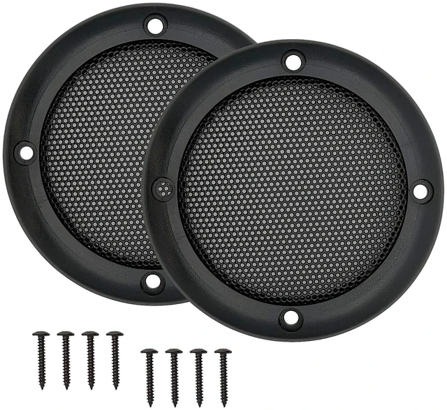 Main image of 3.5" Speaker Grill Covers, Black Color, 2Pack | ABS Plastic Frame with Metal Mesh, Car / Home Audio Speaker Subwoofer Guard Protector