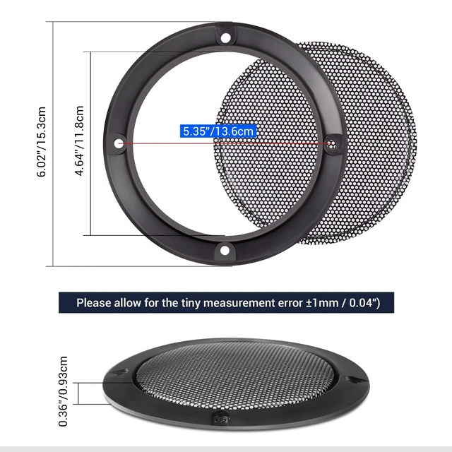 Alt view image 2 of 7 - 2PCS 5in Universal Speaker Grills, Round Speaker Cover Grill Mesh | Universal Steel Mesh Grille with Mounting Screws for Home Theater & Car Audio Woofer Loudspeaker, Decorative Circle Grille