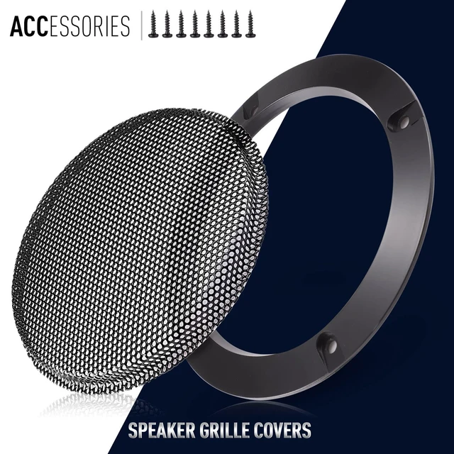 Alt view image 6 of 7 - 2PCS 5in Universal Speaker Grills, Round Speaker Cover Grill Mesh | Universal Steel Mesh Grille with Mounting Screws for Home Theater & Car Audio Woofer Loudspeaker, Decorative Circle Grille