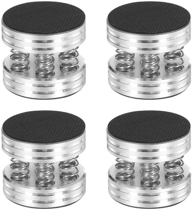 Main image of Speaker Spikes with 3M Non-Slip Ruber Mat 44x40mm Silver,4pcs Shockproof Stand Feet for Audio Speaker Subwoofer Turntable DAC (Aluminum Silver)