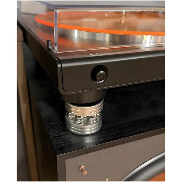 Alt view image 4 of 6 - Speaker Spikes with 3M Non-Slip Ruber Mat 44x40mm Silver,4pcs Shockproof Stand Feet for Audio Speaker Subwoofer Turntable DAC (Aluminum Silver)