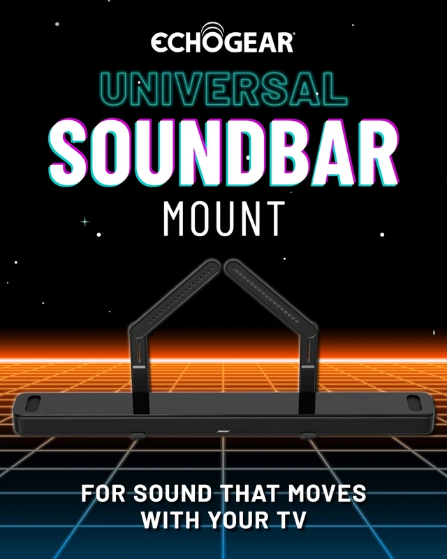Alt view image 2 of 7 - Universal TV Soundbar Mount w/ Adjustable Height & Depth | Easy to assemble sound bar mount attaches to TV, works w/ speakers up to 15 lbs, extends 3 for Dolby Atmos compatibility