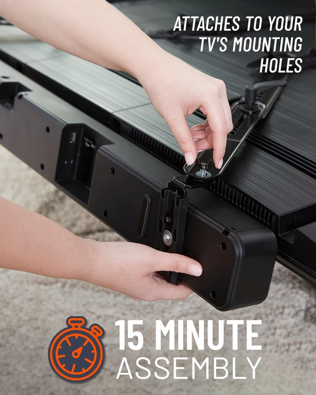 Alt view image 7 of 7 - Universal TV Soundbar Mount w/ Adjustable Height & Depth | Easy to assemble sound bar mount attaches to TV, works w/ speakers up to 15 lbs, extends 3 for Dolby Atmos compatibility