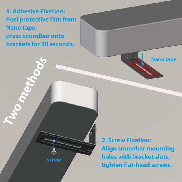 Alt view image 3 of 7 - Soundbar Wall Mount Bracket | Soundbar Wall Mount Bracket for Samsung, LG, Sony, JBL, Vizio, Sonos and More