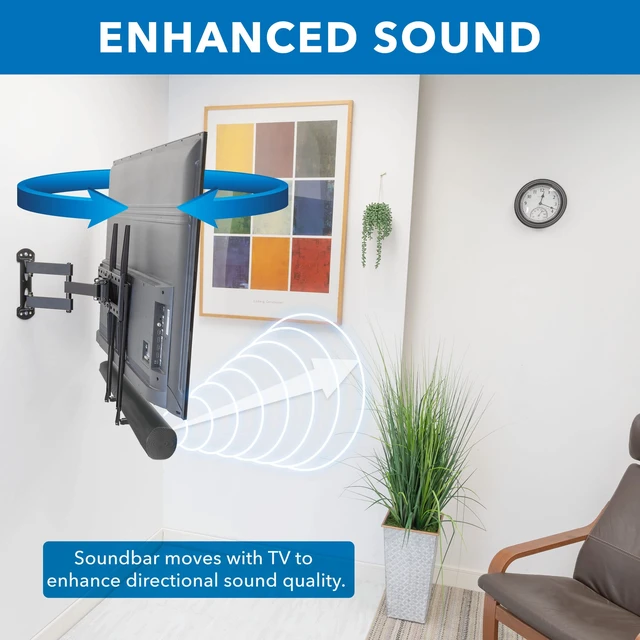 Alt view image 5 of 7 - Soundbar Mount for TV and Wall Mounting | 2-in-1 Soundbar Bracket for Back of TV or Wall Mount Installation | Universal Base Fits All Soundbars