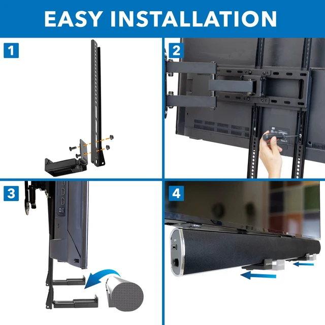 Alt view image 6 of 7 - Soundbar Mount for TV and Wall Mounting | 2-in-1 Soundbar Bracket for Back of TV or Wall Mount Installation | Universal Base Fits All Soundbars