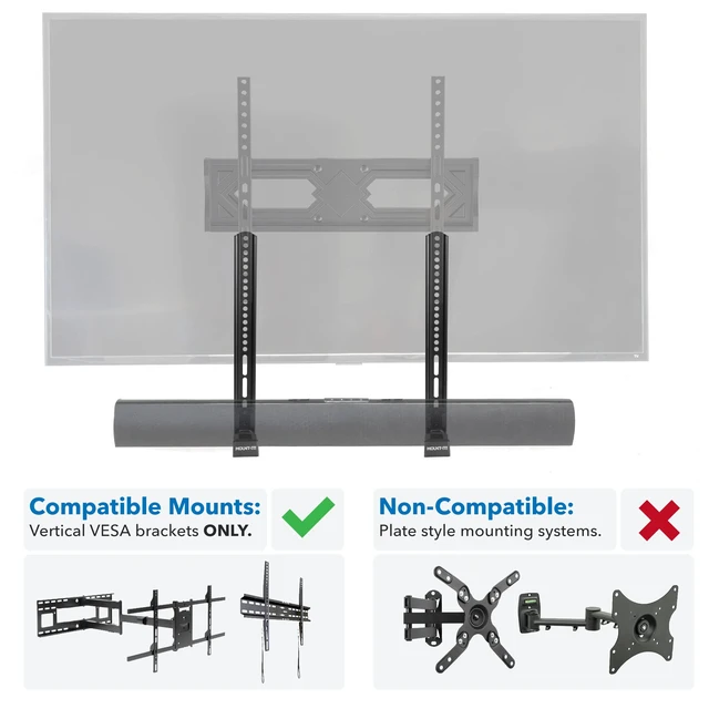 Alt view image 7 of 7 - Soundbar Mount for TV and Wall Mounting | 2-in-1 Soundbar Bracket for Back of TV or Wall Mount Installation | Universal Base Fits All Soundbars