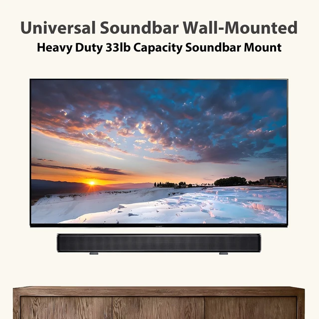 Alt view image 2 of 7 - Metal Soundbar Wall Mount, Depth Adjustable 4.7-7, | Easily Hold up to 33lbs, Speaker Bracket for Samsung, Bose, Vizio, Sony, Sonos and More, All-round Soft Pads, Black