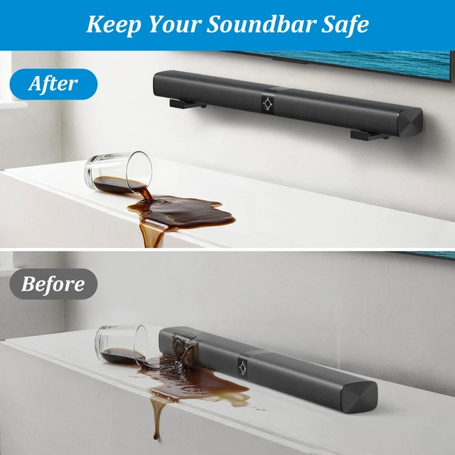 Alt view image 2 of 7 - Soundbar Wall Mount, Universal Adjustable Bracket Holder, Black | Holds up to 33 lbs, Sound Bar Mounts Under TV, Depth Adjustable 3.96.7, Heavy-Duty Home Theater Shelf