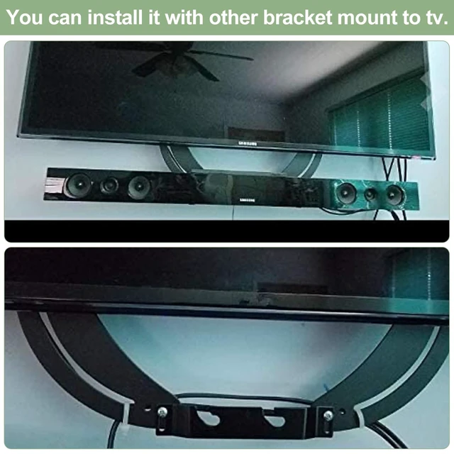 Alt view image 3 of 7 - Soundbar Wall Mount Bracket for Samsung HW-F450 HW-E450 HW-E350 HW-C451 HW-C450 HW-D550 HT-WS1G HW-D350 HW-D450 WS1G & More, Metal Black Subwoofer Speaker Stands Wall Bracket Holder AH61-03768A