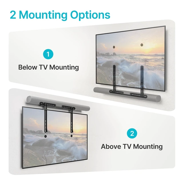 Alt view image 3 of 7 - Soundbar TV Mount Compatible with Sonos Arc Ultra, Black | Hold 22 Lbs, Soundbar Mount for TV for Surround Sound,Two Installation Options,Black