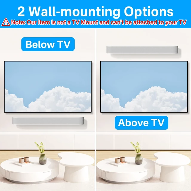 Alt view image 4 of 7 - Soundbar Mount for Sonos Beam Wall Mount White - Heavy Duty Wall Bracket Mount for Sonos Beam Gen 1 & Gen 2 Mounting Bracket for Space Saving