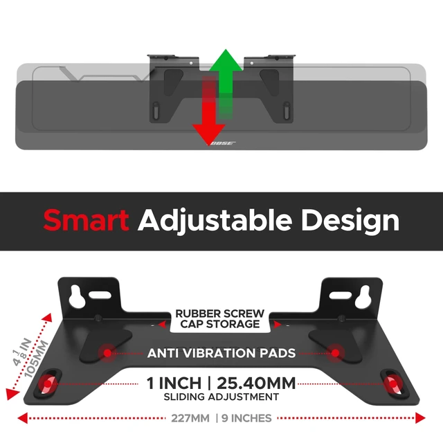 Alt view image 4 of 7 - TV Speaker Wall Mount Bracket for Bose TV Speaker Soundbar Only | Only Compatible with Bose TV Speaker Sound Bar | Complete with Full Mounting Hardware Kit | UK Design