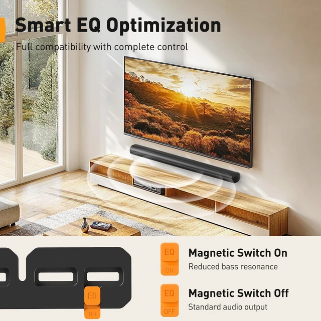 Alt view image 3 of 7 - Soundbar Wall Mount Compatible with Sonos Arc and Sonos Arc Ultra | Sound Bar Mount on Wall Under TV, Hidden Design, Optional Smart EQ Optimization Switch, Sturdy Steel Structure