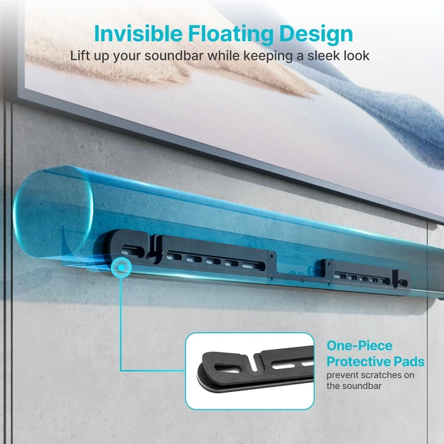 Alt view image 3 of 7 - Sounbar Wall Mount Compatible with Sonos Arc Ultra, Black | Soundbar Bracket Under TV Compatible with Sonos Arc Ultra,Sleek Hidden Design, Black