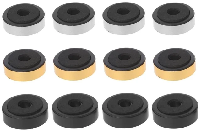 Main image of 12 Pack Speaker Isolation Feet Amplifier 48mm Plastic Shock Absorption Base Pads SoundBox Peg Stand Foot Mat Shock Absorber For Audio CD AMP HiFi Subwoofer Repair Gold,Sliver,Black
