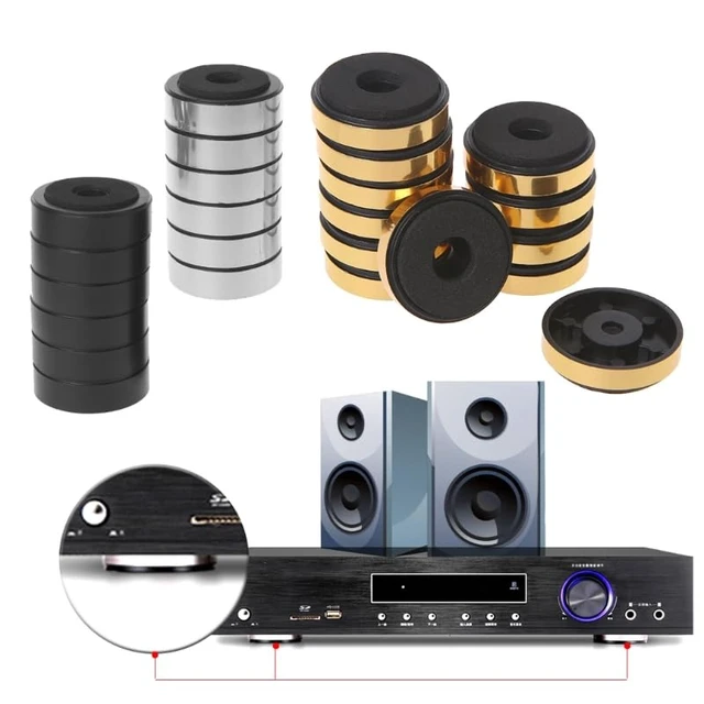 Alt view image 2 of 7 - 12 Pack Speaker Isolation Feet Amplifier 48mm Plastic Shock Absorption Base Pads SoundBox Peg Stand Foot Mat Shock Absorber For Audio CD AMP HiFi Subwoofer Repair Gold,Sliver,Black