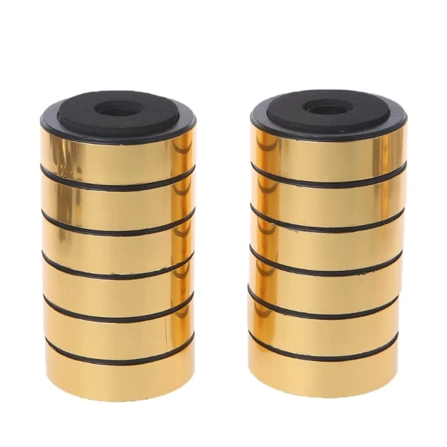 Alt view image 4 of 7 - 12 Pack Speaker Isolation Feet Amplifier 48mm Plastic Shock Absorption Base Pads SoundBox Peg Stand Foot Mat Shock Absorber For Audio CD AMP HiFi Subwoofer Repair Gold,Sliver,Black